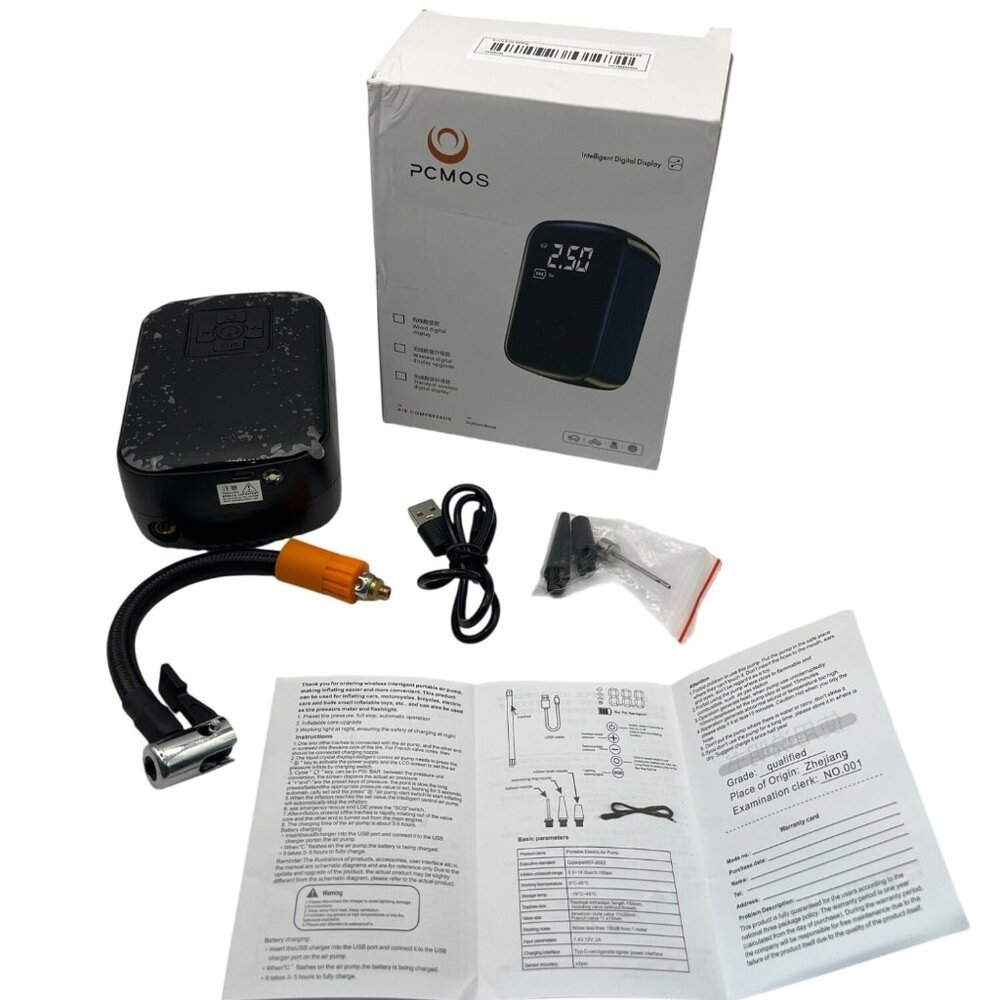 Wireless Portable Electric Air Pump With Digital Display For Cars Bikes & More